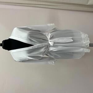 Satin Lace Trim Bride Robe